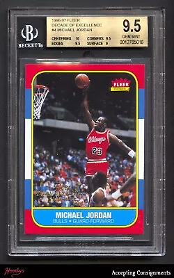 1996-97 Fleer Decade Of Excellence #4 Michael Jordan BULLS BGS 9.5 GEM MINT • $0.99