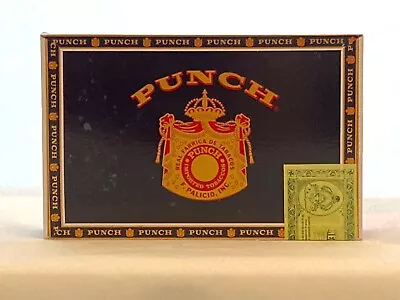 $10 • Buy Vintage Collectors, Black Punch Wooden Cigar Box - Republic Of Honduras