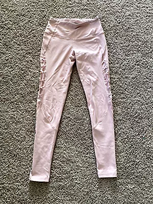 VICTORIAS SECRET PINK Knockout Long LEGGING Yoga PANT Womens XS - Sheer Cutout • $9.99