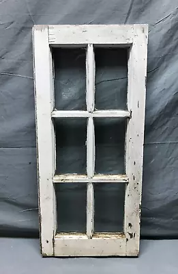 Antique 6 Lite Window Sash 13x29 Shabby White Casement Cabinet Old VTG 1952-23B • $69