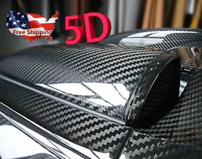 High Quality 5D Gloss Car Carbon Fiber Vinyl Wrap Sticker Film Roll Air Free E • $12.03