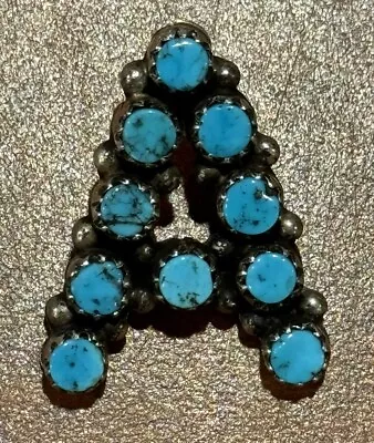 Initial Letter A Navajo Turquoise Pendant Sterling 925 Signed Native American • £96.08