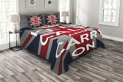 Union Jack Bedspread Words Crown UK Flag • £55.99