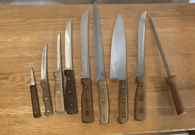$45 • Buy Vintage Chicago Cutlery Knives Knife Set Lot 8 Utility Set And Sharpening Steel