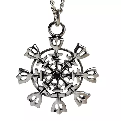 Helm Of Awe Necklace Pendant Eagershelm 20  Chain Asatru Aegishjalmur Rune Boxed • $20.11