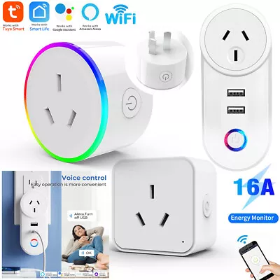 10A 16A Tuya WiFi / Zigbee Smart Plug Outlet Power Sockets For Alexa Google Home • $6.89