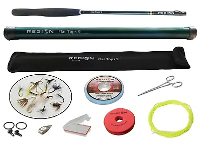 $99.98 • Buy Tenkara Fly Rod - Flat Tops 9' Travel Rod W/ Starter Kit - Japanese Carbon Fiber