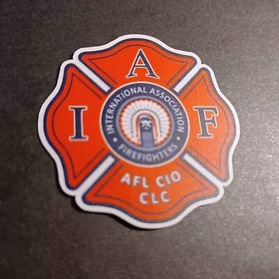 IAFF UI Fighting Illini Orange Maltese Cross 2  Helmet Die-cut Vinyl Sticker • $4
