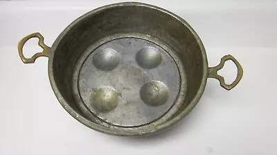 Antique Hammered Copper 4 Slot Egg Poacher Pan • $45
