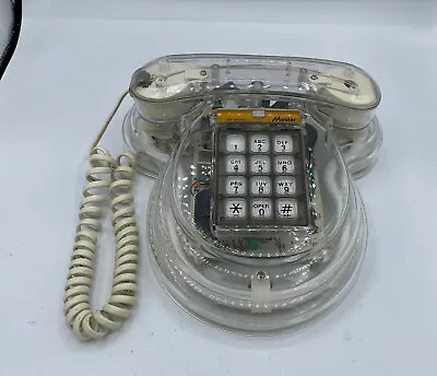 Vintage Master Neon Clear Pushbutton Desk Phone Telephone - NP-8902 PARTS • $59.99