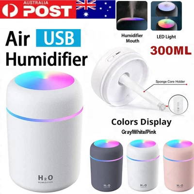 $6.59 • Buy Mini Car Air Humidifier Oil Diffuser LED Light Ultrasonic Aroma Mist Purifier AU