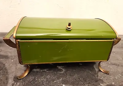 Vintage Avocado Chafing Dish Buffet Server Retro Mid Century Modern • $39.95