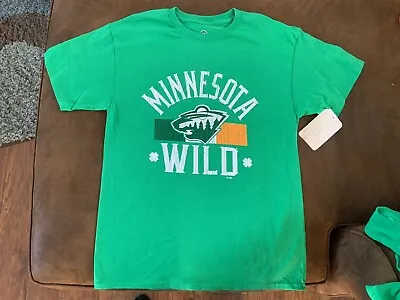 NEW Men’s NHL Minnesota Wild Short Sleeve Bright Green Shirt Short Sleeve Sz M • $14.99