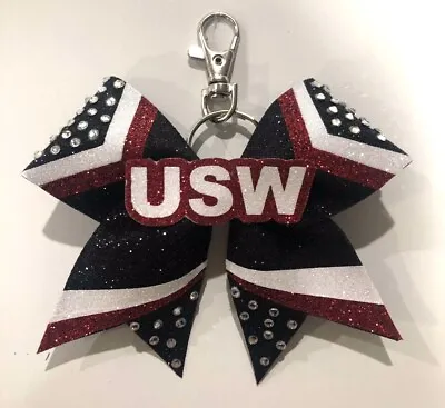 New Custom Made Team Keyrings Cheerleading Cheer Bow Bag Charms • £7.50