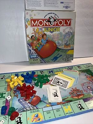 Vintage 1996 Monopoly Jr Junior Game Complete Chance Money Cars Die GUC • $10.99