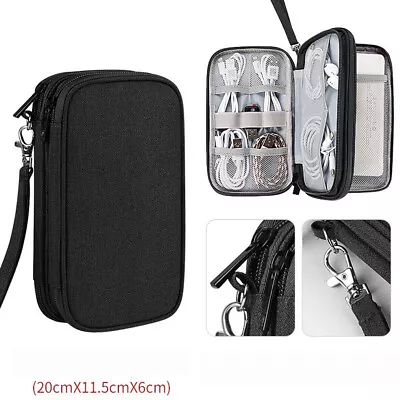 Travel Cable Storage Bag Digital Electronics USB Gadget Organiser Protector Case • £7.69