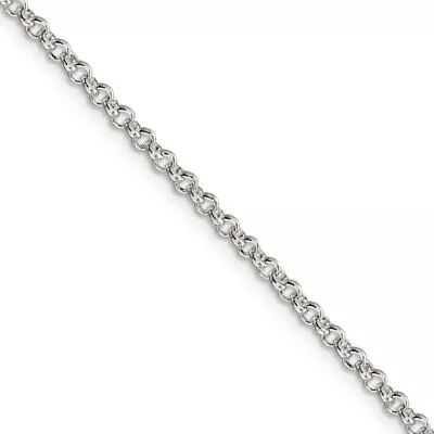 2.5mm Sterling Silver Solid Rolo Chain Necklace • $82.98