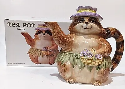 Adorable Racoon Tea Pot By OTAGIRI Handpainted Design By Mary Ann Baker Japan • $27.99