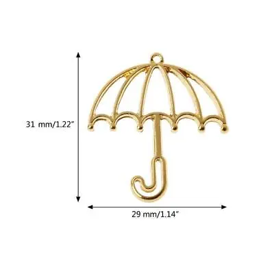 £3.92 • Buy 5Pcs Gold Umbrella Resin Frame Open Bezels Setting Blank Pendant Jewelry Making