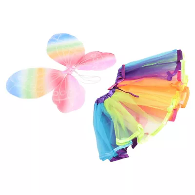 Girl Birthday Dress Up Costume Girls Fairy Outfit Colorful Wear • £11.78
