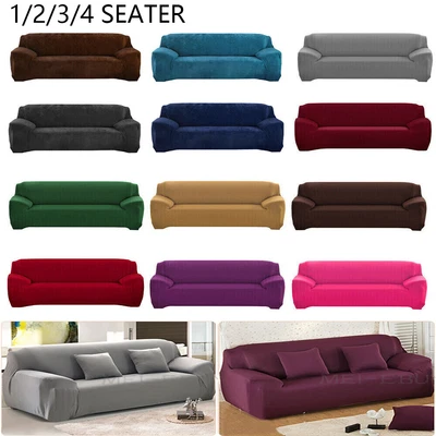 $13.50 • Buy 1/2/3/4 Seater Sofa Covers Stretch Chair Elastic Slipcover Couch Protector Cover