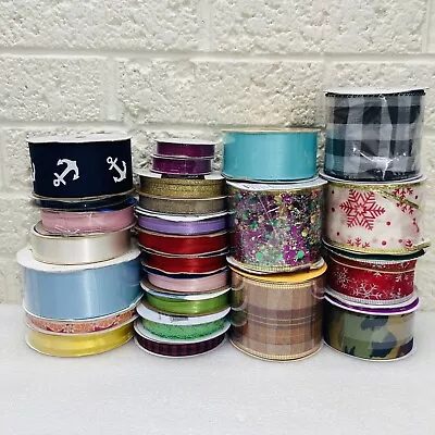 Lot Of 25‼ Various Ribbon Satin Glitter • Mostly New‼ • $6.95