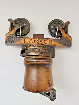 Antique Lamson Cash Carrier Cable Car Wire Rider With Canister Vintage • $197