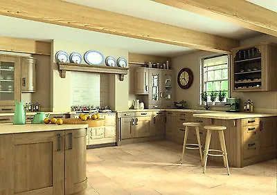 £39.88 • Buy ** NEW ** High Quality OAK EFFECT Shaker Wood-grain Replacement Kitchen Doors