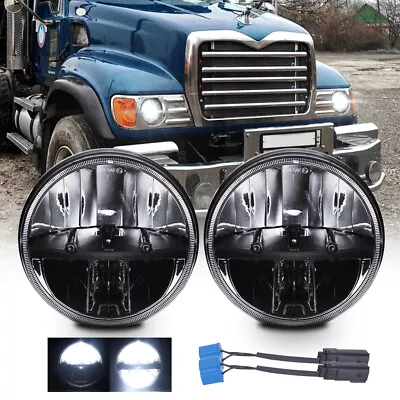 For Mack Granite CV713 Dump Trucks 2Pcs 7  Inch Round Led Headlights Hi/Lo Beam  • $76.99