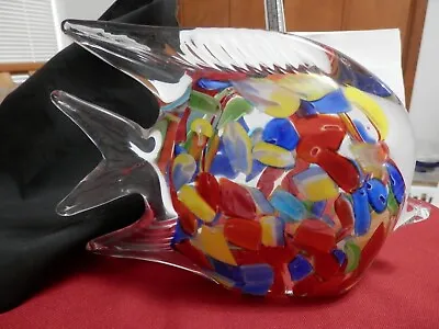 MURANO~Colorful Art Glass Fish Sculpture~NO Damage~Original MURANO Sticker~ • $14.99