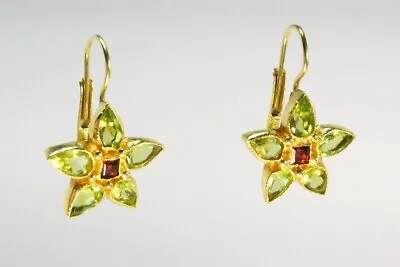 Museum Of Jewelry Peridot & Garnet Earrings - 14K Gold  Anne Of Green Gable  • $550