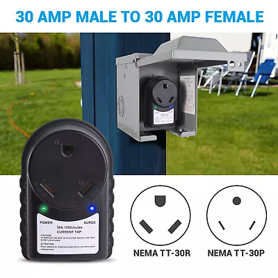 $20.23 • Buy 125V 30 Amp Surge Protector For Rv Led Camper Trailer Wiring Plug