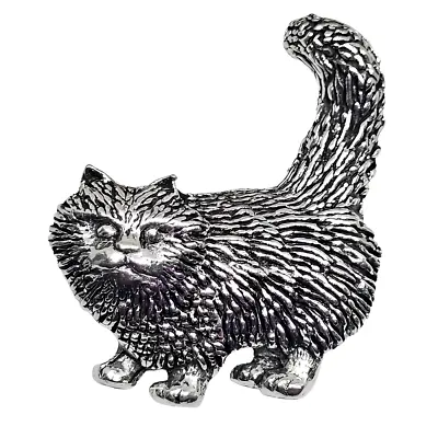 Cat Pin Badge Brooch Pet Pin Pewter Tabby Cat Badge Lapel Unisex By A R Brown • £6.45