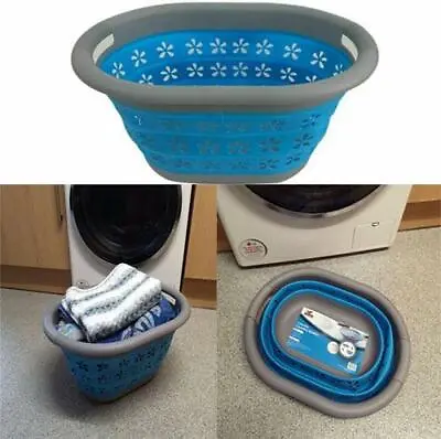 Large Collapsible Laundry Basket Washing Clothes Bin Foldable Space Saving New • £9.95