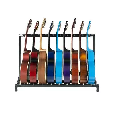 Guitar Stand 9 Holder Guitar Folding Stand Rack Band Stage Bass Acoustic Guitar • $36.57