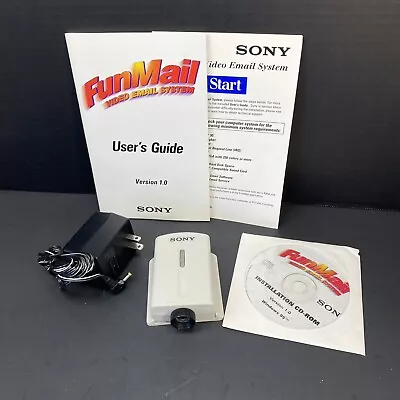 Vtg Sony Funmail Email Videoing System 1.0 Windows 95 Color Camera HTF 1995 • $100