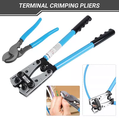 Battery Cable Lug Crimping Tool Wire Crimper For 10-0AWG +1 Wire Cutter • $30.90