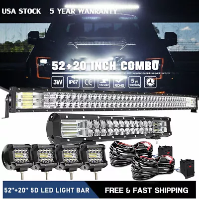 For Toyota FJ Cruiser 7-13 52  Roof  LED Light Bar Combo+20'' Bumper Lamps +Wire • $106.99