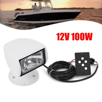 $104 • Buy 12V 100W Spotlight LED Searchlight Light W/Remote Control For Boat Truck Car