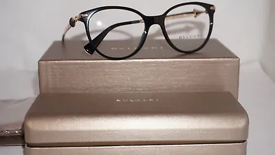 BVLGARI Eyeglasses New Authentic Black Gold  Crystal 4143-B 501 51 17 135 • $220.53
