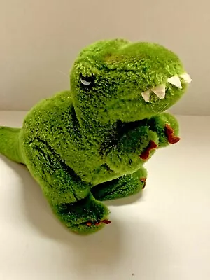 Vintage Dakin 1980 Dinosaur Plush Stuffed Animal Teeth Claws Solid Green Toy • $17.95