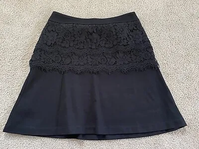 Cabi Womens Size 4 Black Lace Knee Length Skirt VEUC • $13.99