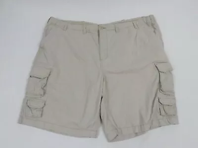 J Ferrar Shorts Adult 52 Beige Relaxed Fit Men Casual Flat Front Cargo Pockets • $15.88