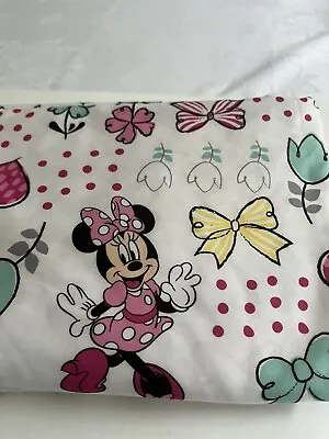 2pc Disney Crown Crafts Infant Minnie Mouse Crib Toddler Bed Fitted & Flat Sheet • $18.99