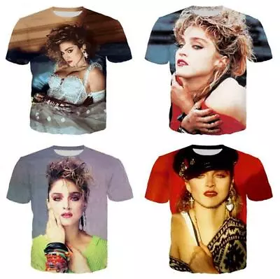 Fashion Pop Queen Madonna 3D Print T-Shirt Women/Men‘s Casual Short Sleeve • £6.34