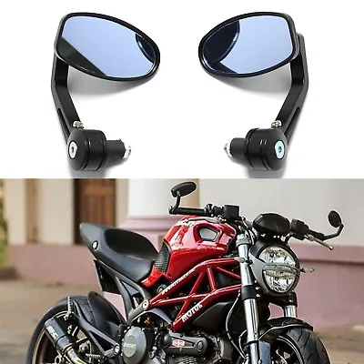 For Ducati Monster 696 796 900 1100 Black Bar End Mirror Billet CNC Left & Right • $25.17