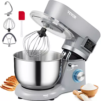 VEVOR Stand Mixer 660W 5.8Qt Electric Dough Mixer 6 Speeds LCD Screen Timing • $89.29