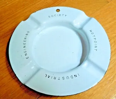 Vintage HOTPOINT INDUSTRIAL ENGINEERING SOCIETY ASHTRAY Metal W/ White Finish • $7.50