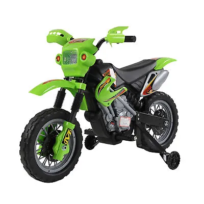 HOMCOM 6V Kids Electric Motorbike Motorcycle Ride On For 3-6 Years Green • £60.99
