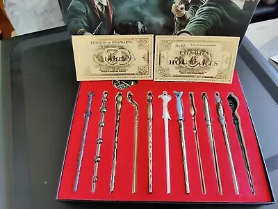 New Harry Potter11 Magic Wands And 2 Tickets Cards Great Gift Box Set • $21.39